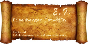 Eisenberger István névjegykártya
